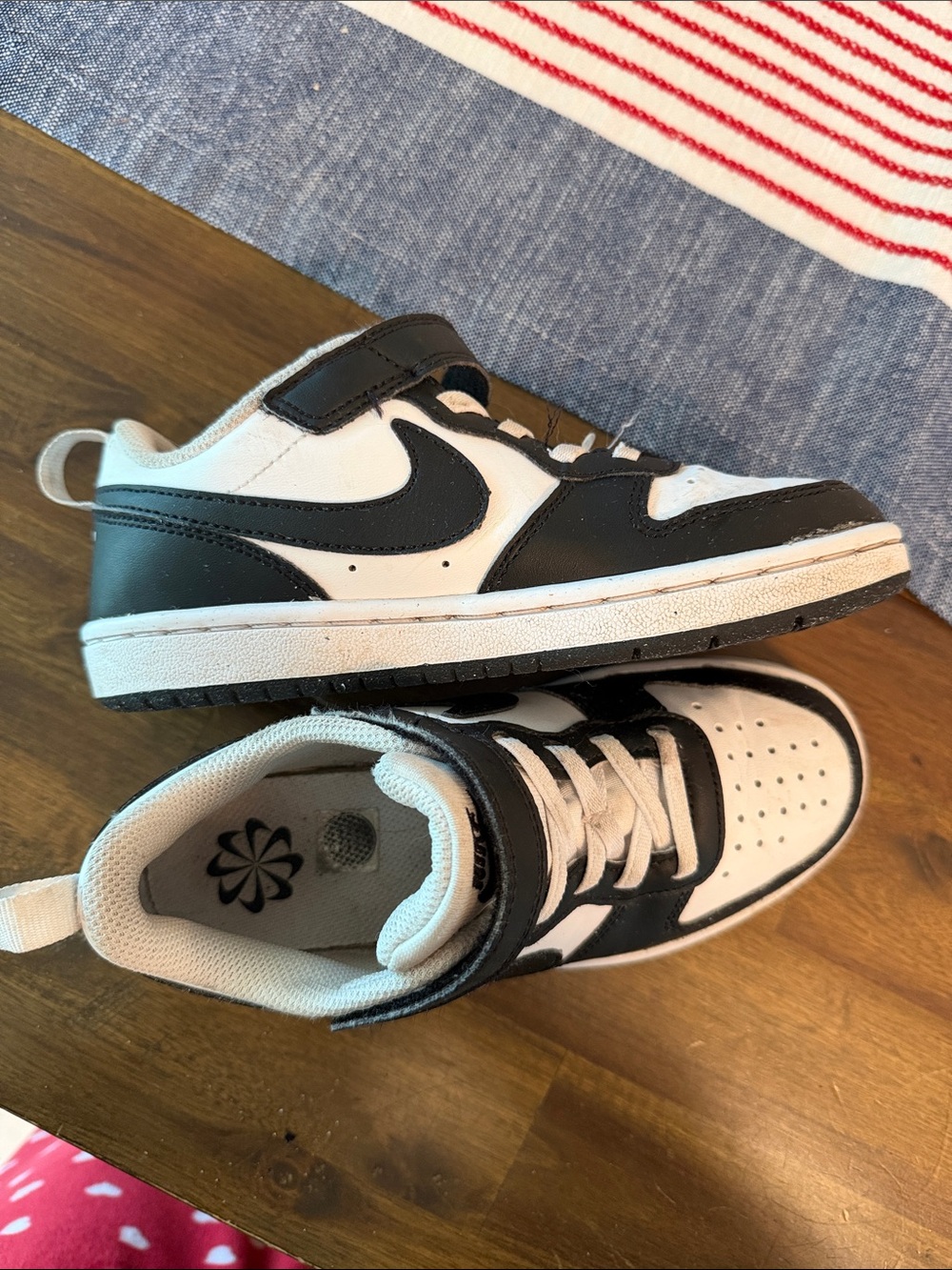 Nike Kids Black and White Low-Top Sneakers